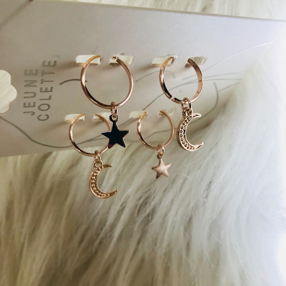 Rose gold hair rings (set of 4)